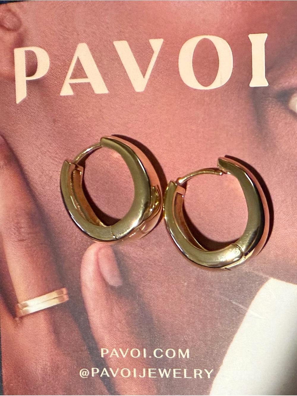 PAVOI Polished Gold Hoop Earrings